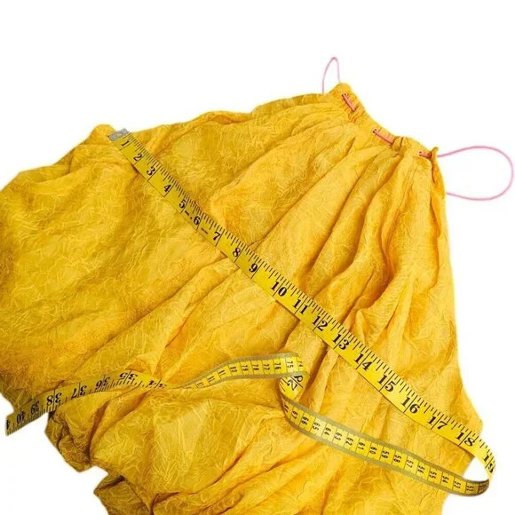 Anthropologie Halter Parachute Bubble-Hem Tank Blouse Toggle Back Yellow XS, NWT - Picture 5 of 10